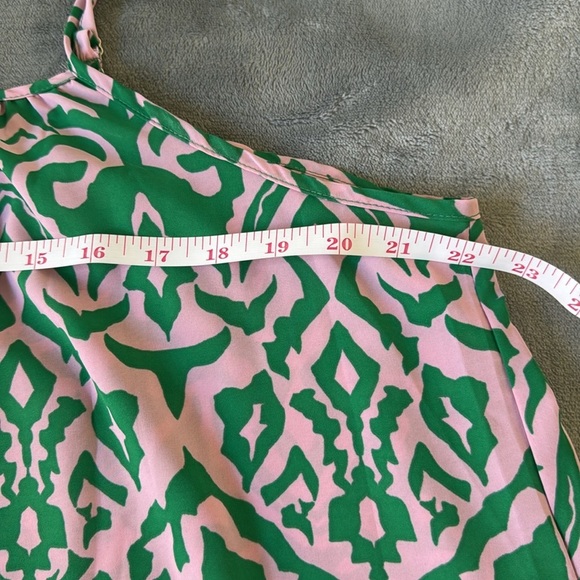 NWOT‎ Fun tiered green & pink dress, size large, unbranded, 100% polyester - Picture 5 of 5